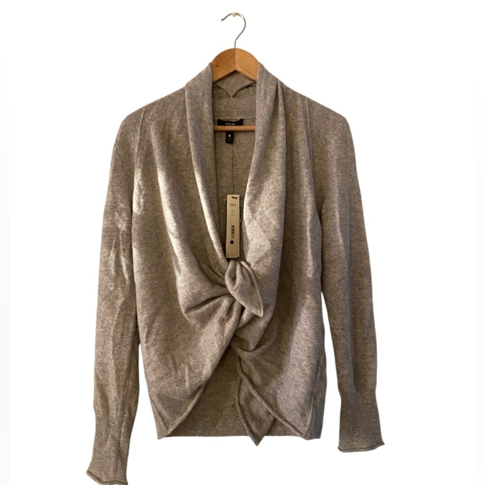 NWT Aqua Cashmere Cardigan Women’s size XL Waterfall Draped Open - Picture 2 of 10